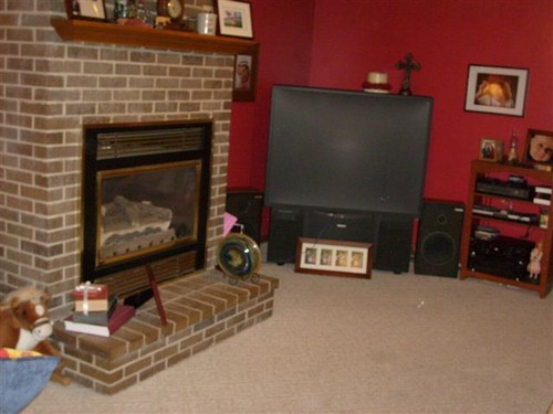 gas fireplace located in family room