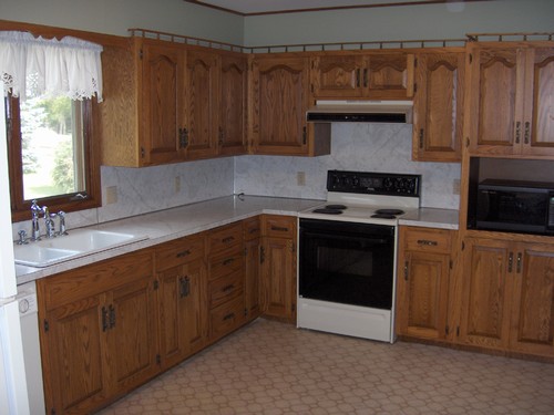 kitchen custom built oak cabinets