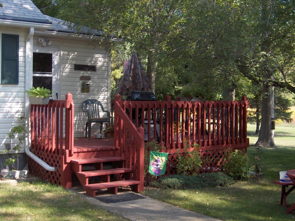 back entrance with a nice deck.